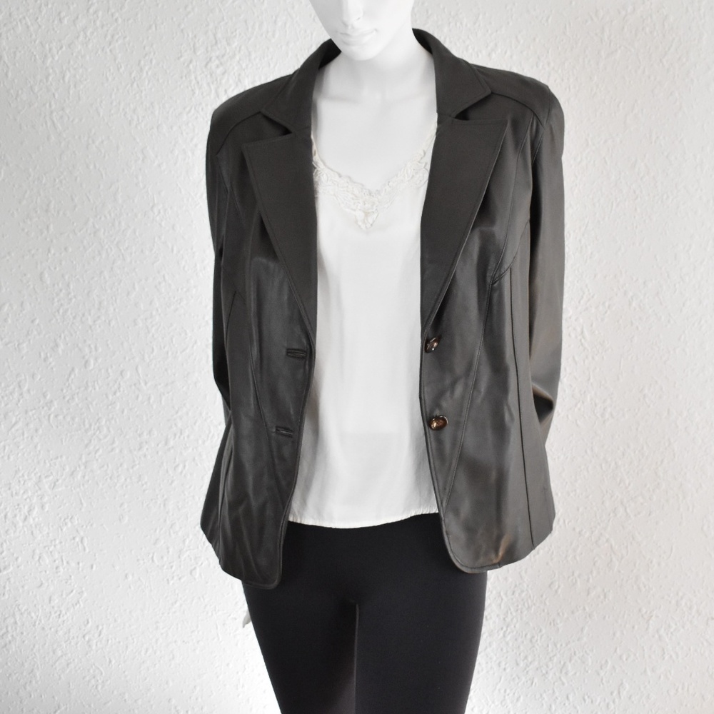 Worthington Dark Brown Lambskin Jacket Large